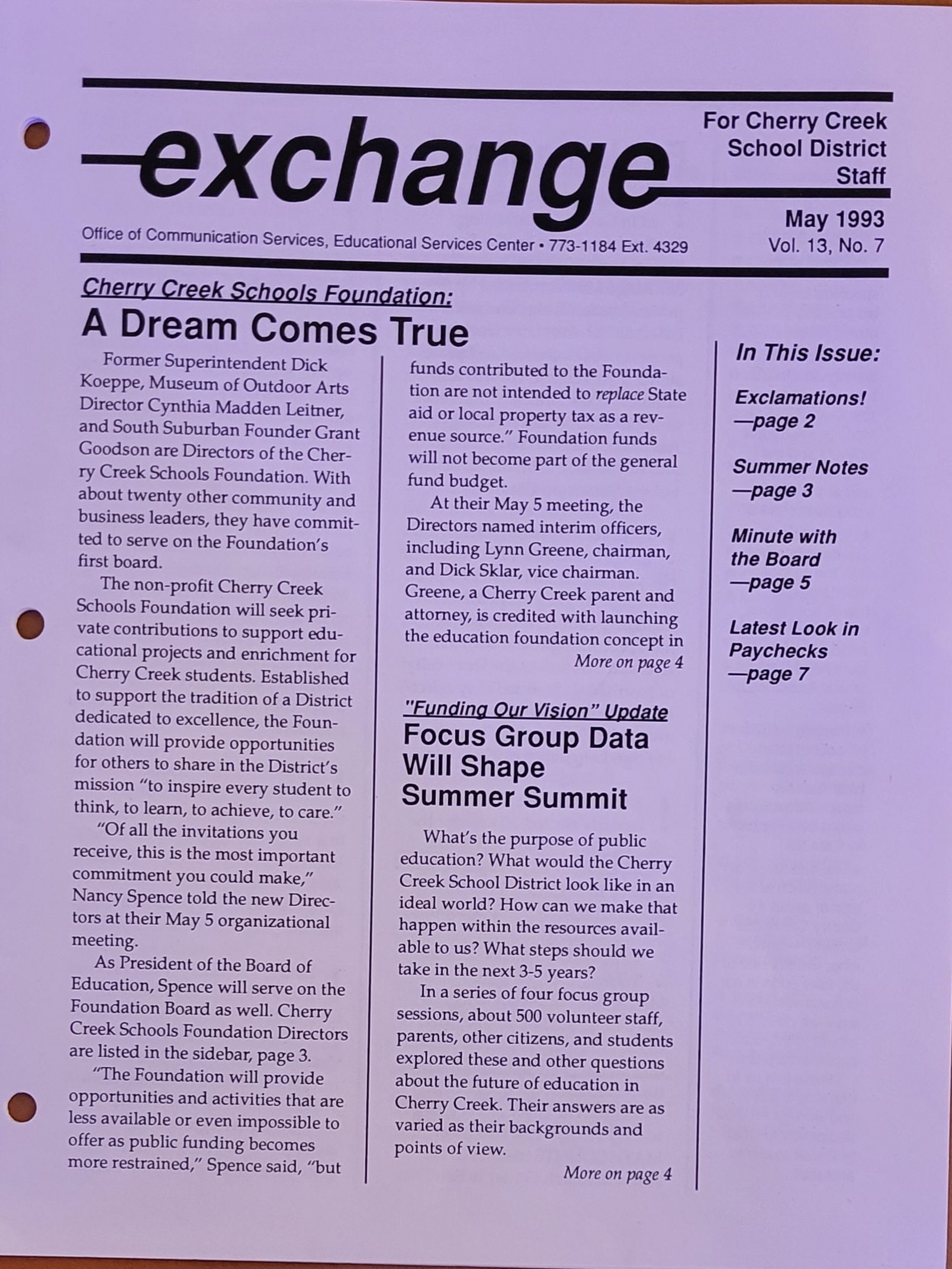 A Newsletter from 1993