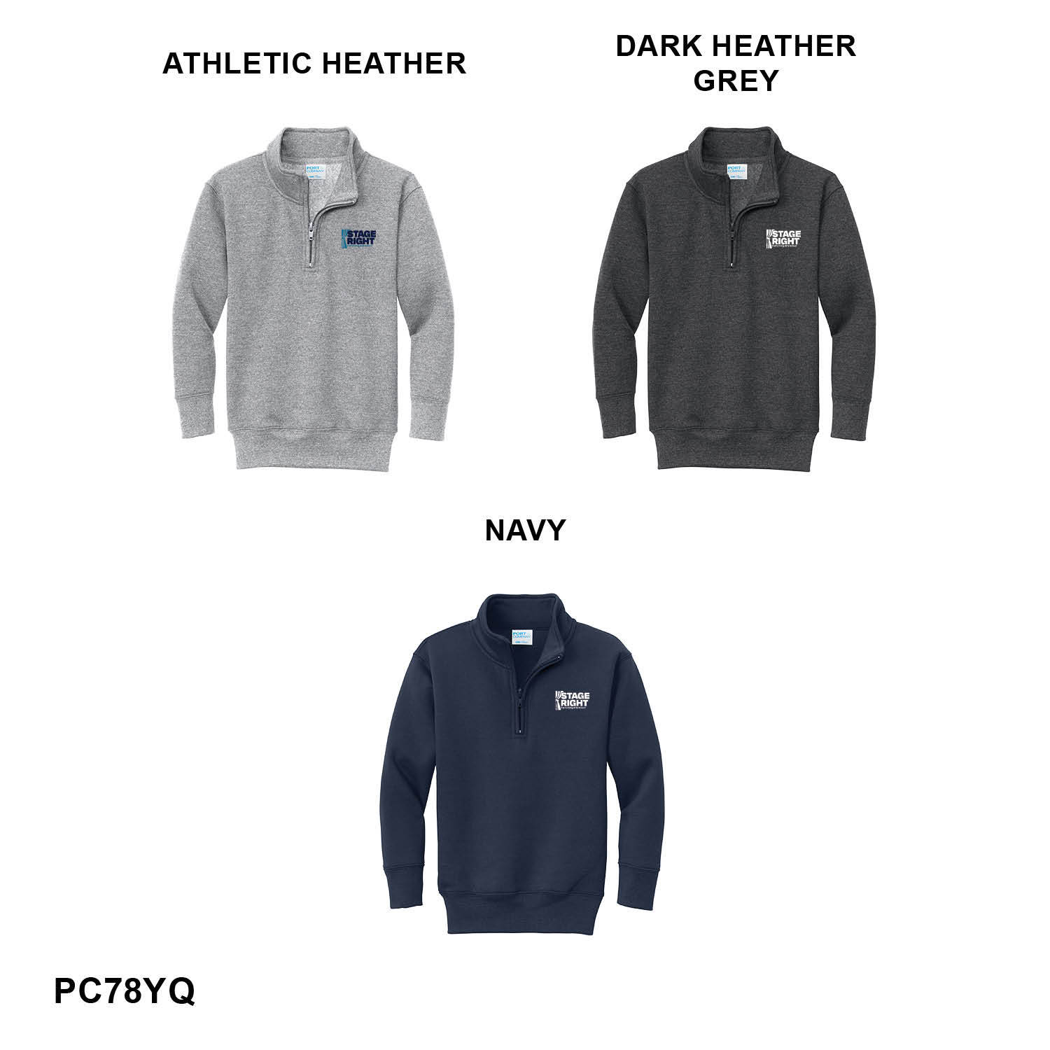2026 NEW STAGE RIGHT LOGO - YOUTH Port & Co™ Youth Core Fleece 1/4-Zip Pullover Sweatshirt