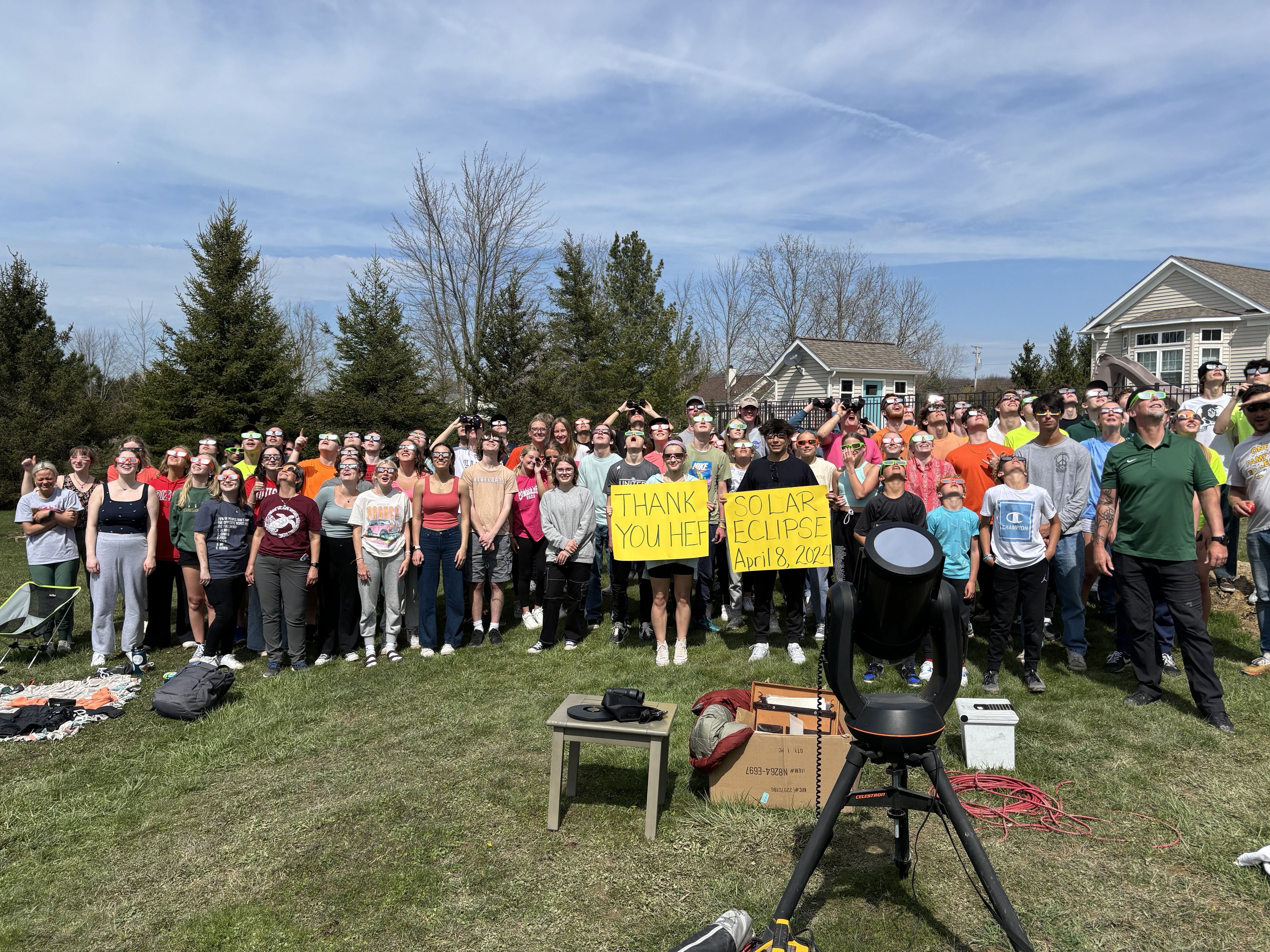 Hudsonville Students Travel to Ohio to Watch Eclipse Equipped with Specialized Binoculars Thanks to Foundation Grant