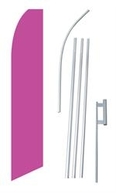 Solid Pink Swooper/Feather Flag + Pole + Ground Spike