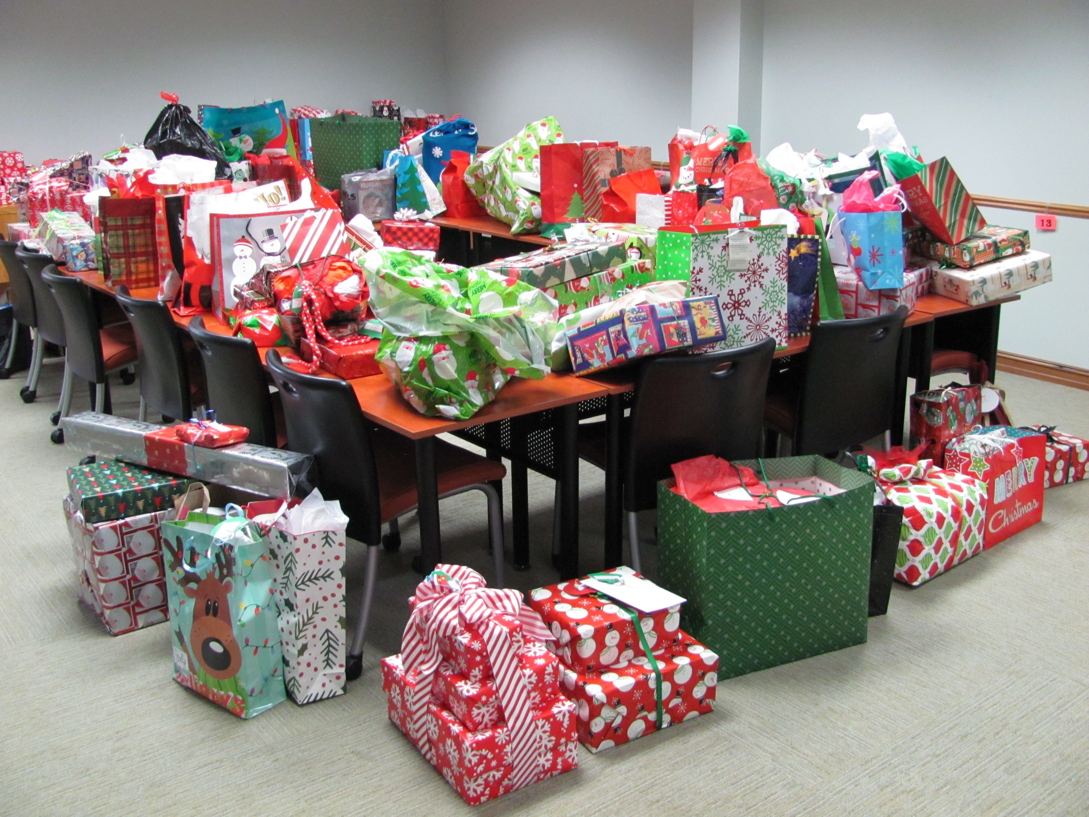 Gifts for Habitat Families Sit on Table.