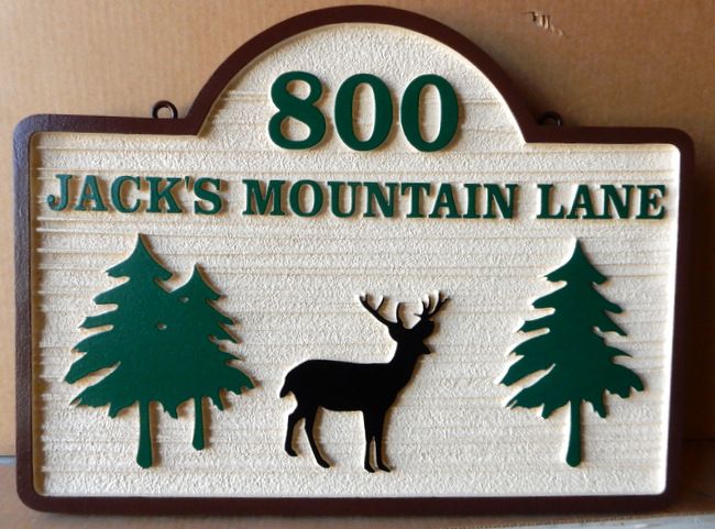 M22614 - Carved HDU Sign for Jack's Mountain Lane 