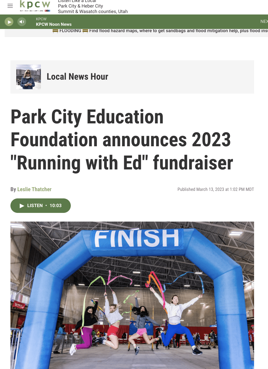 Park City Education Foundation Announces 2023 "Running with Ed" Fundraiser