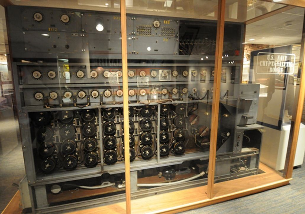 cryptanalytic bombe machine at the National Cryptologic Museum