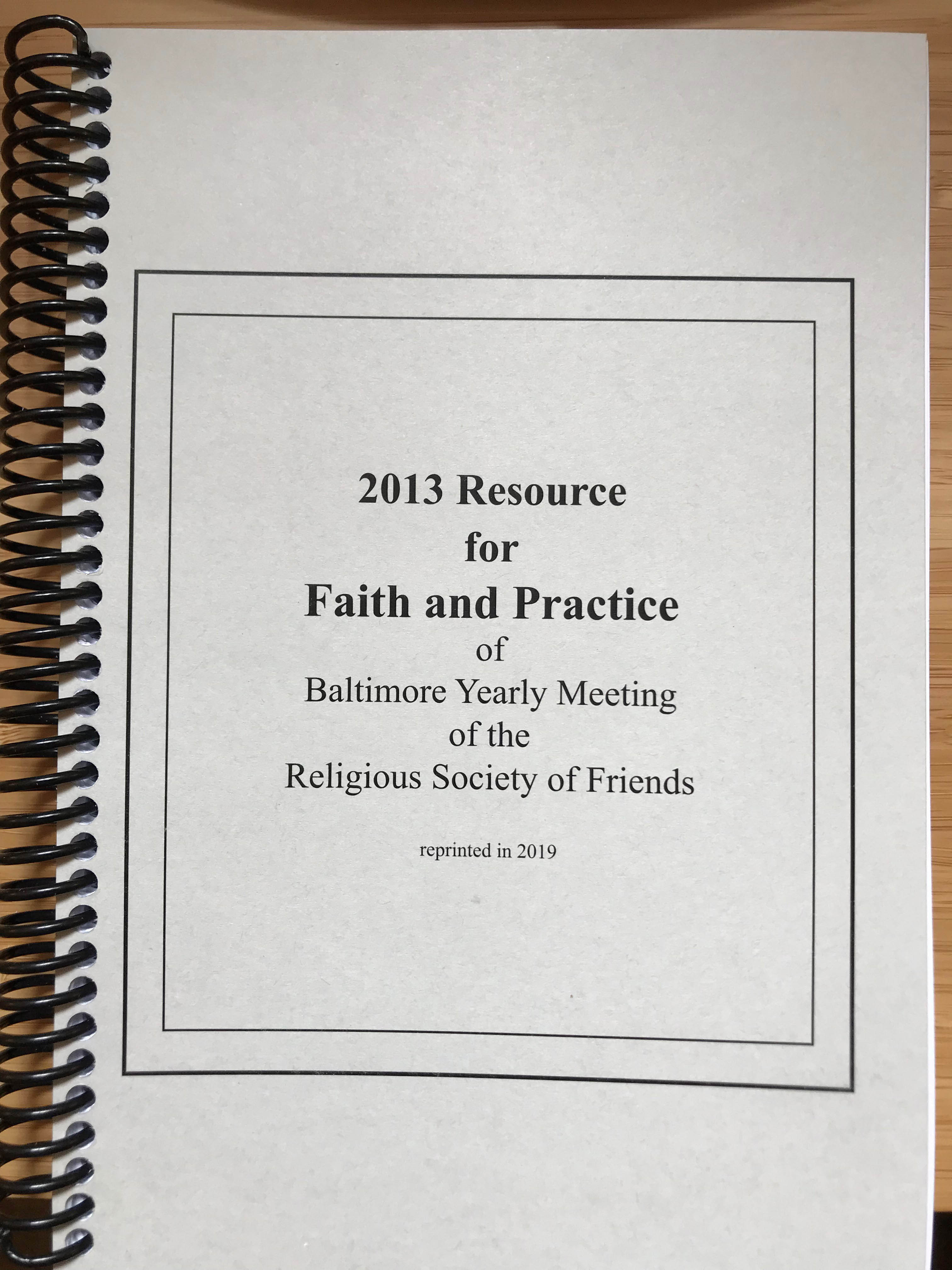 2013 Resource to Faith and Practice