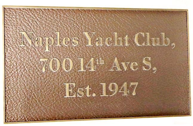 L22504A - Carved Bronze Name and Address Sign for "Naples Yacht Club"