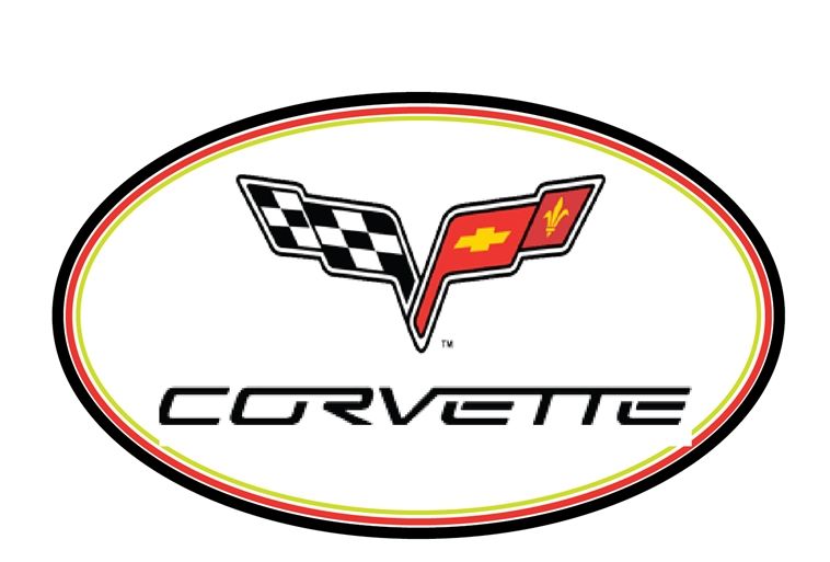 VP-1120 - Carved Wall Plaque of the Logo of Corvette, Artist Painted