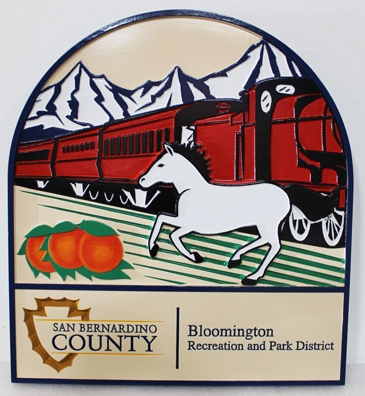 CP-1546 - Carved 2.5-D Raised Relief Plaque for San Bernardino County, California