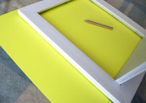DIY framed shelves using paper