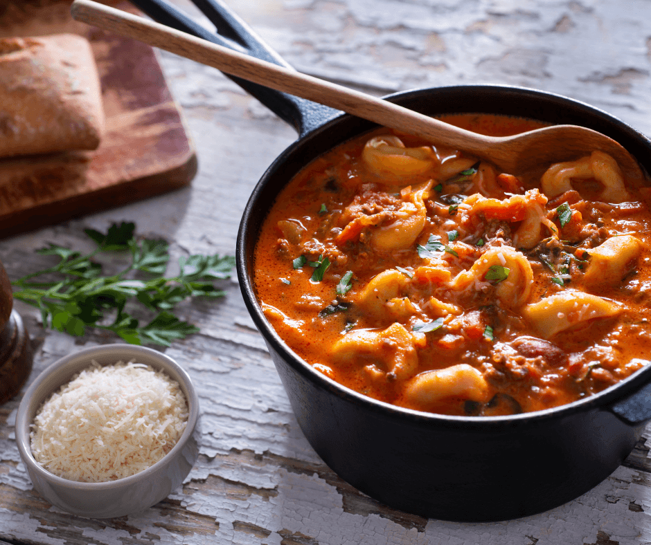 Simple Vegetable & Tortellini Soup