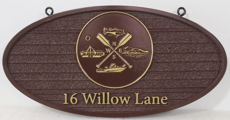H17079 - Carved and Sandblasted Sign for Willow Lane