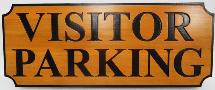 KA20690 - Carved Engraved Cedar Wood "Visitor Parking" Sign