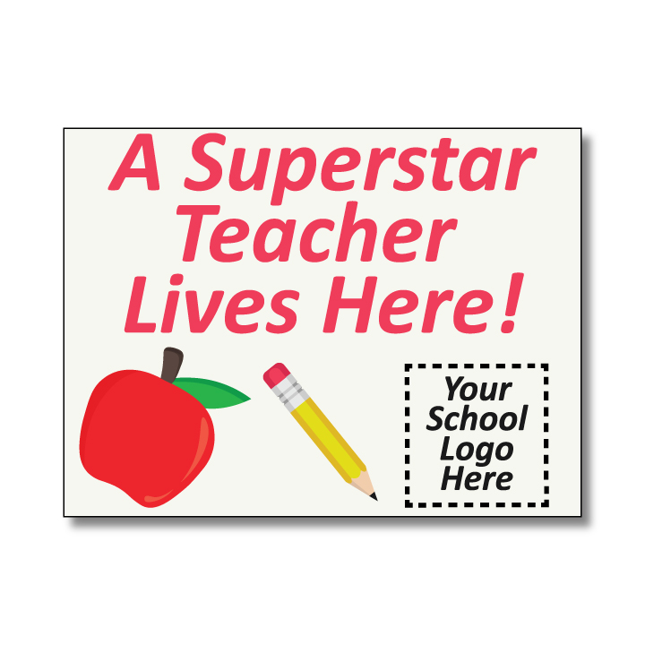 24"x18" Super Star Teacher Yard Sign