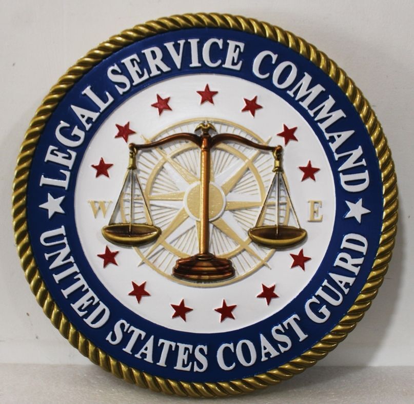 FP-1542 - Carved 3-D Plaque of the Seal of the Legal Services Command, US Coast Guard