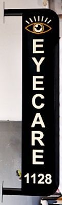 B11018B - Carved and Sandblasted HDU "Eyecare" Address Sign with Artwork