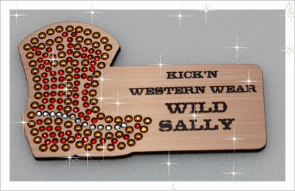 WESTERN BOOT BLING NAME BADGE