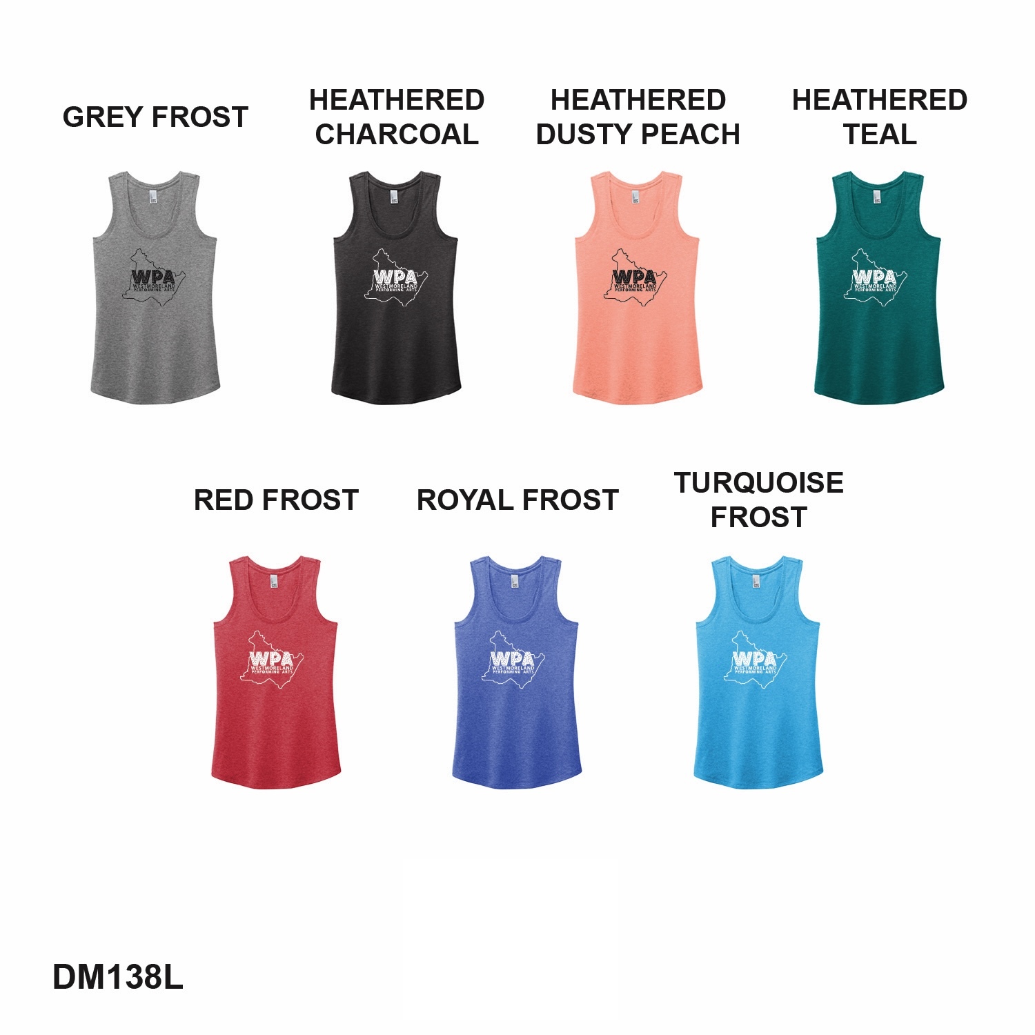 WPA COUNTY LOGO - District® Women’s Perfect Tri® Racerback Tank - BLACK & WHITE FRONT