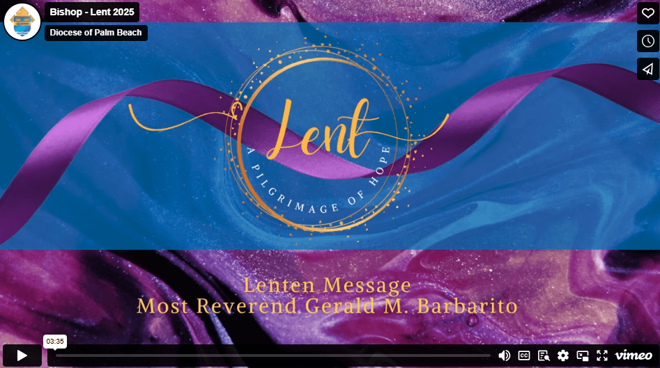 March 2025: Bishop Barbarito's Lenten Message