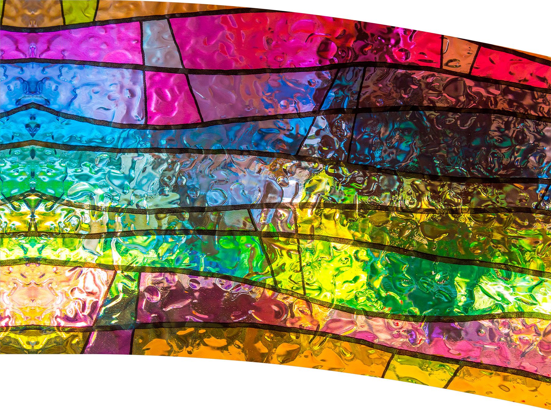 Multicolor Wavy Glass