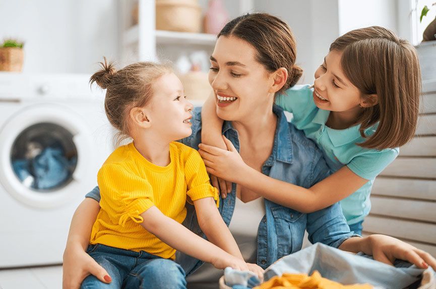 Woman and children