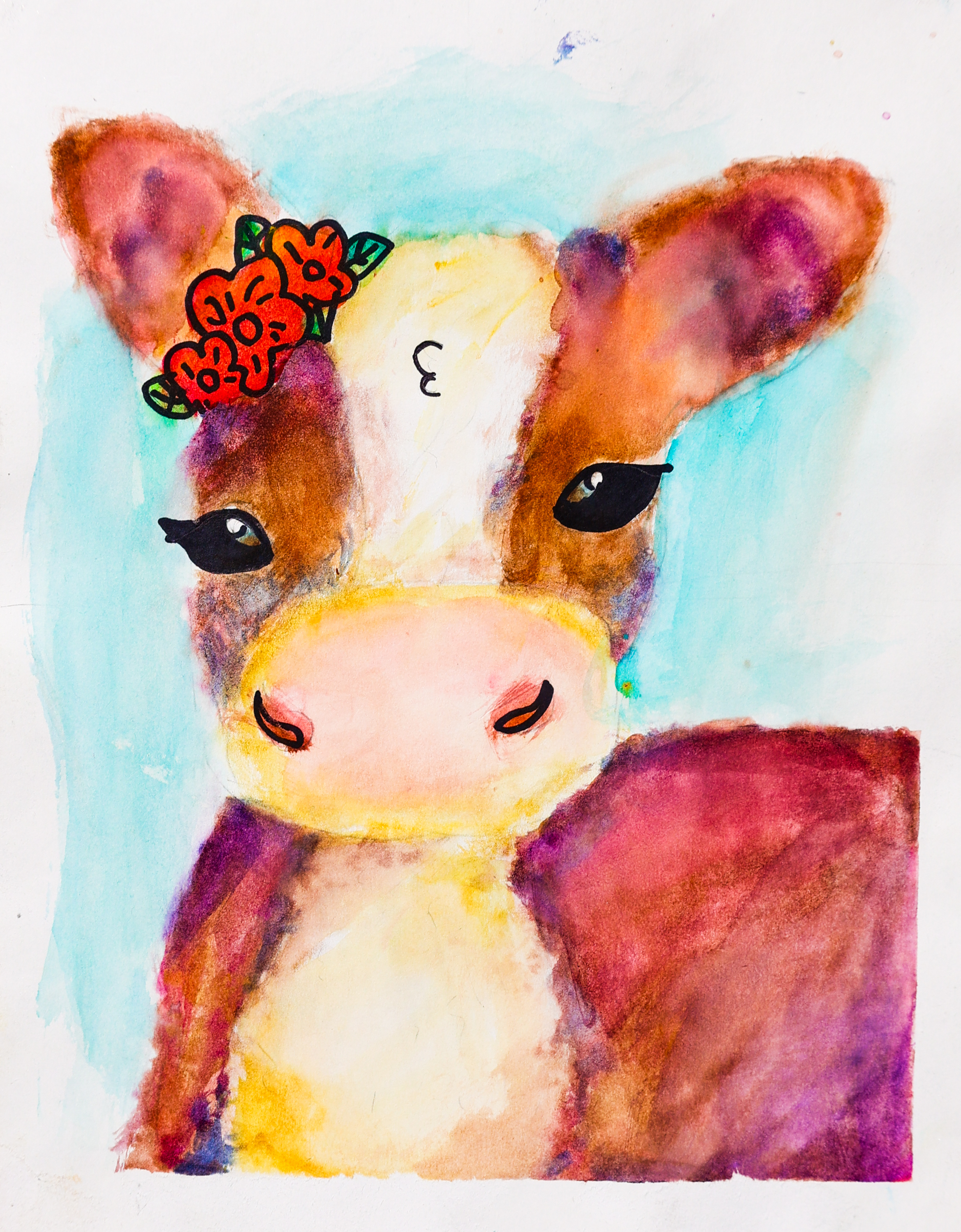 Watercolor Cow