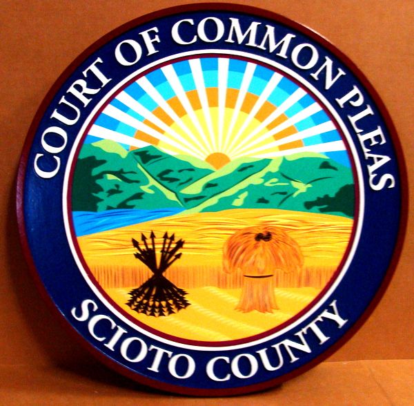 A10867 - 2.5-D  Wall Plaque for Court of Common Pleas in Ohio (Full Color)