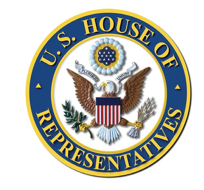 U30107 - Carved 3-D Plaque of the Seal of The House of Representatives