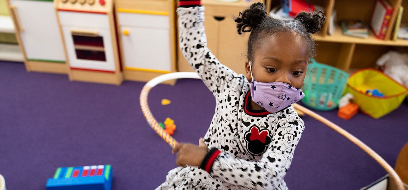 Amaia Johnson using a hula hoop.