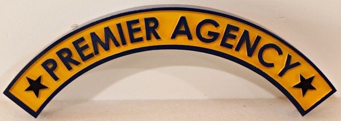 SA28571 - Carved and Sandblasted HDU Sign for "Premier Agency"