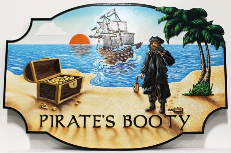M1011 - Beach House Sign "Pirate's Booty" (Gallery 20)