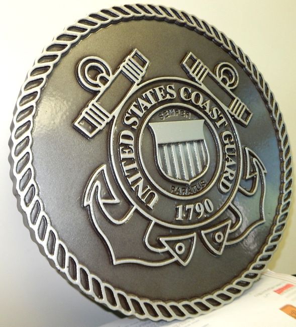 MD4160 -  Seal of the US Coast Guard, Nickel-Silver 2.5-D with Patina 