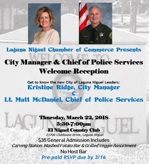 Reception for City Manager & Chief of Police Services