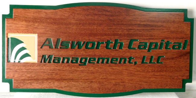 C12031 - Carved Mahogany Wood Wall Sign for Capital Management Company 