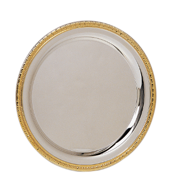 Gold-Rim Silver-Plated Tray