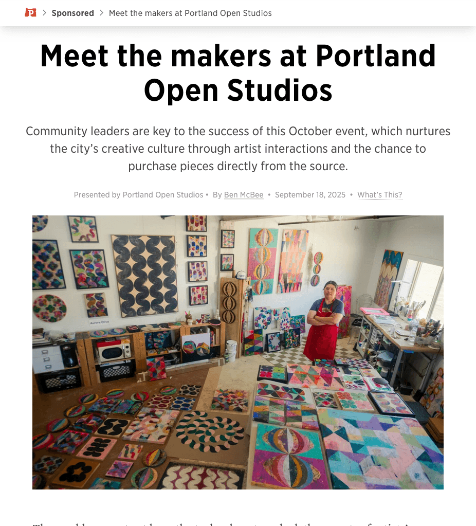 Portland Monthly Magazine: Meet the makers at Portland Open Studios