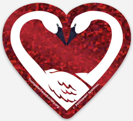 Sticker "Glitter Ruby Red Swan Love"