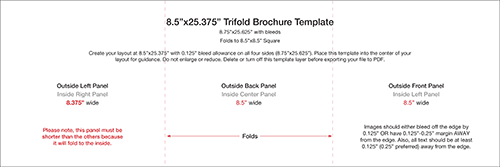 8.5x25.5 Large Trifold Brochure Guidelines