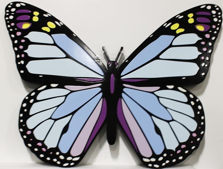 GA16712 - Carved High-Density-Urethane (HDU)  Butterfly Applique Mounted on any Sign