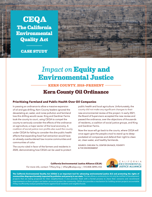Impact on Equity and Environmental Justice Kern County Oil Ordinance [Case Study]
