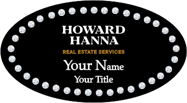OVAL BLING NAME BADGE