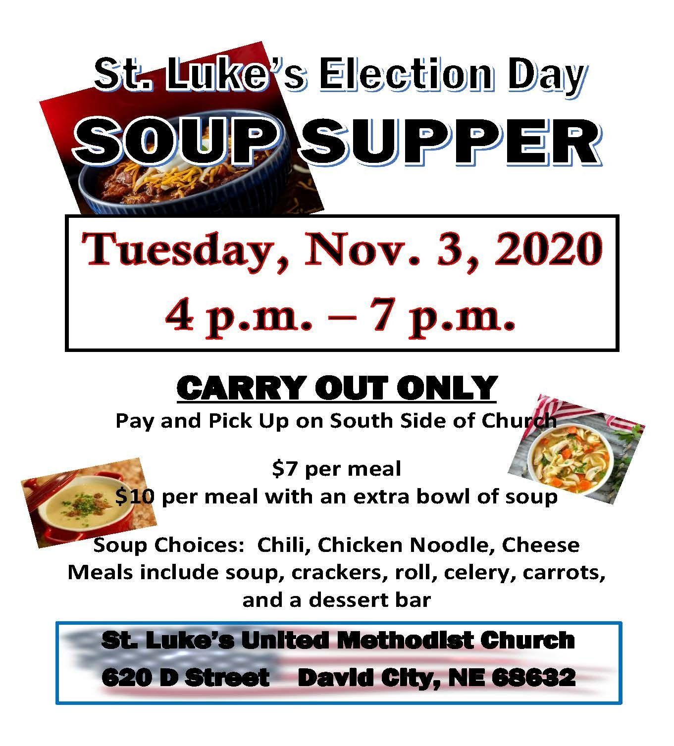 St. Luke's United Methodist Church Election Day Soup Supper