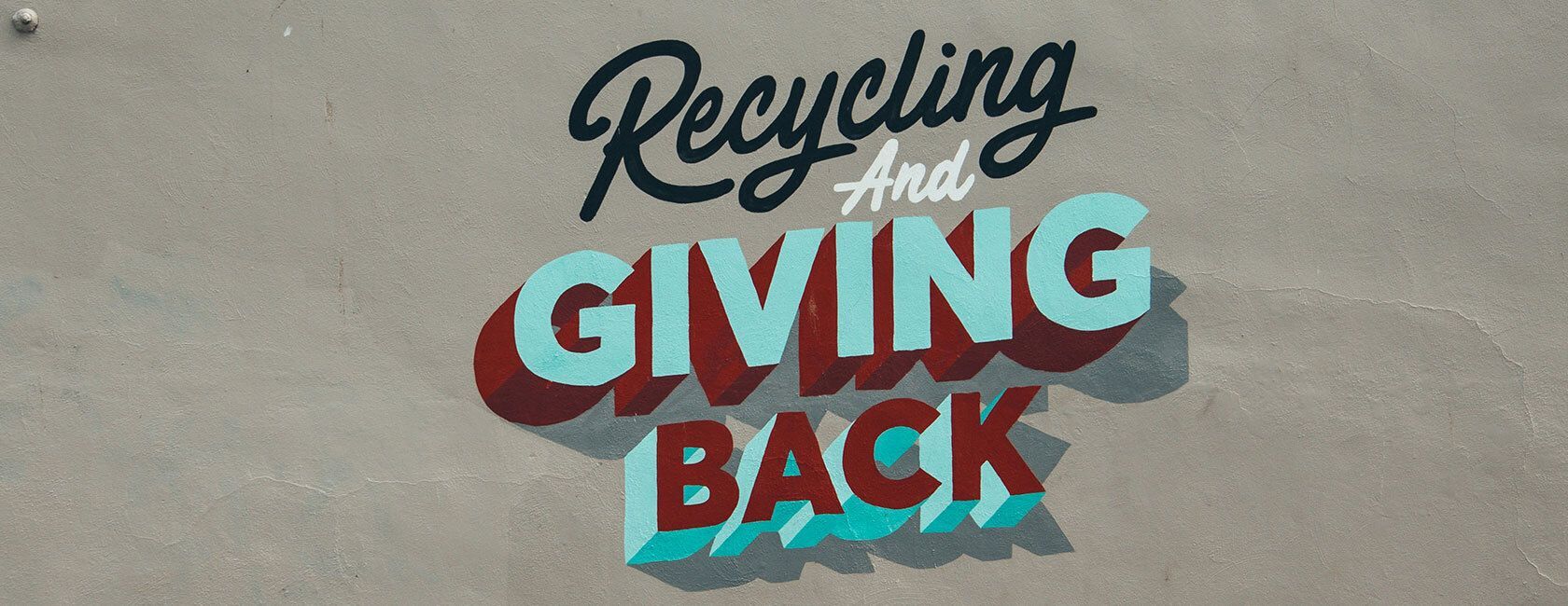 Recycling and Giving Back wall mural.