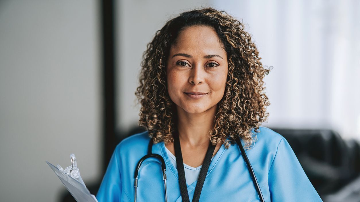 Nurse talking with patient