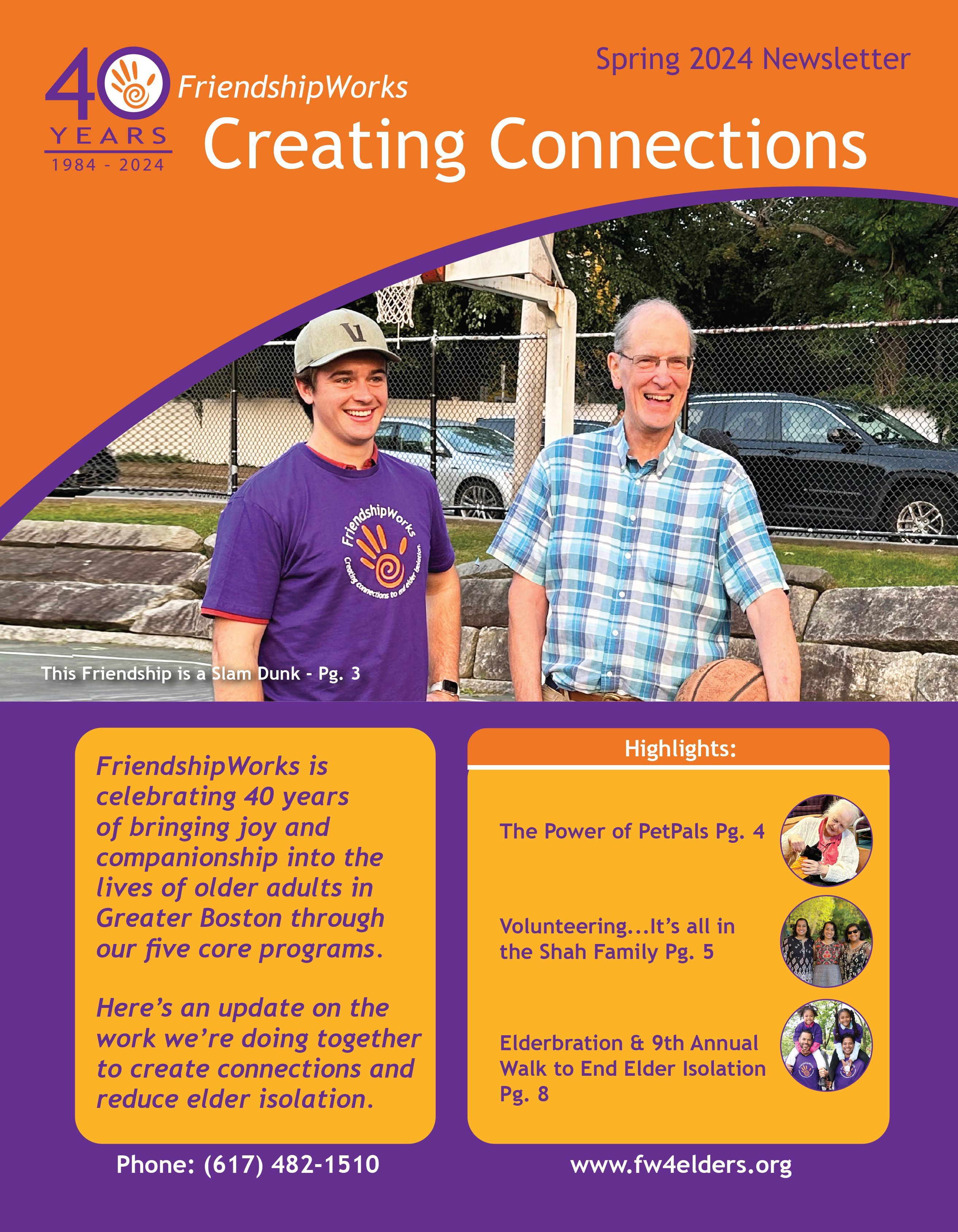 FriendshipWorks Creating Connections Newsletter Spring 2024