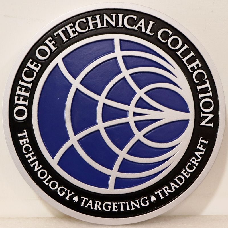 IP-1875 - Plaque of the Emblem of the Office of Technical Collection, 2.5-D Artist-Painted