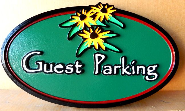 T29455 - Carved and Sandblasted  HDU  "Guest Parking" Sign for B & B