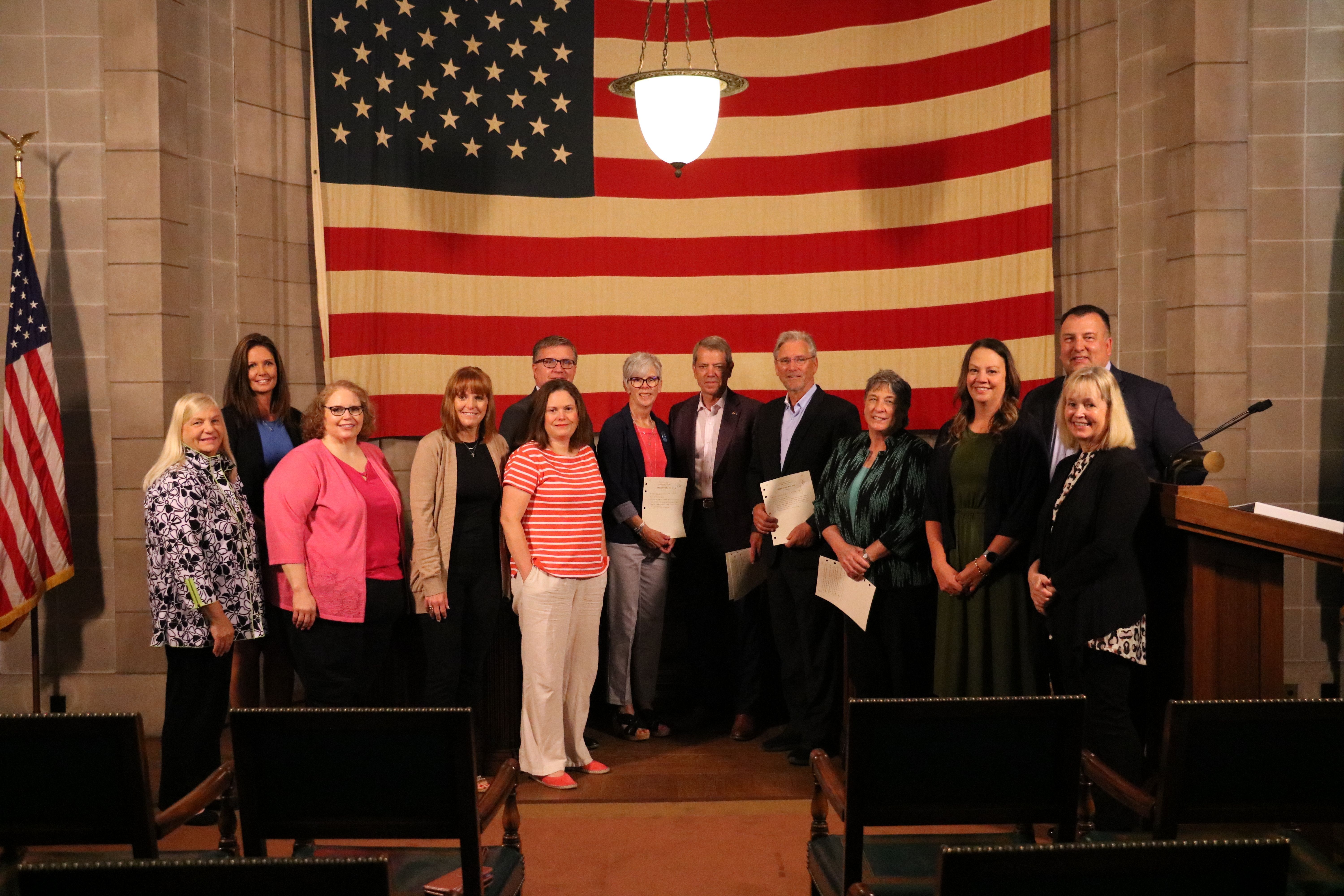 NABHO members with Governor Pillen at the signing of LB276