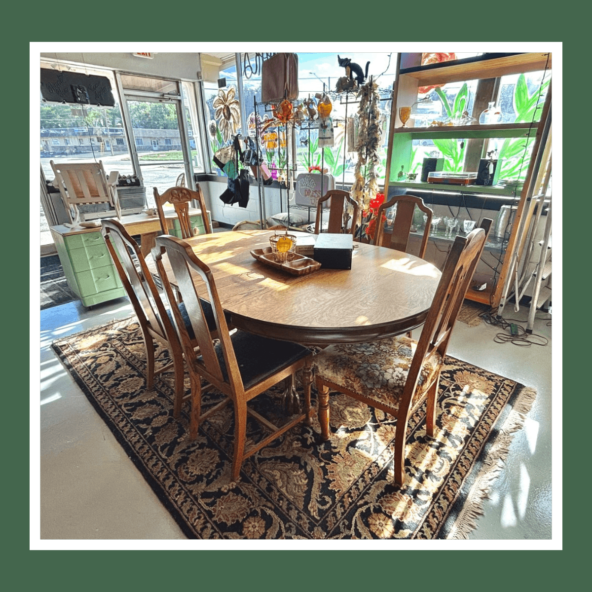 Antique Tigerwood Clawfoot Table