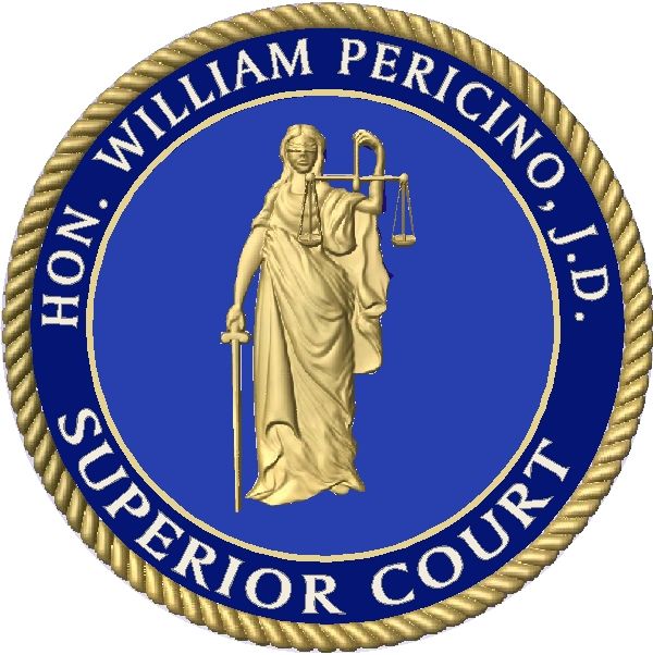 HP-1180 - Carved Plaque of the Seal of the Superior Court , Gold Gilded