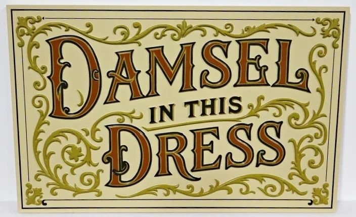M1255 - Carved and Sandblasted Sign for Dress Shop (Gallery 28A)